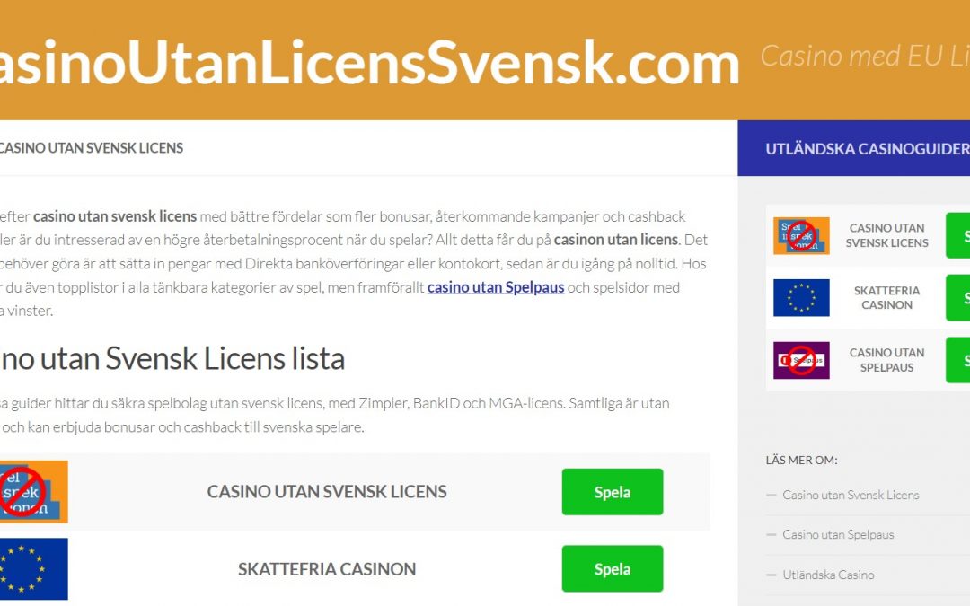 Casino Utan Licens Svensk